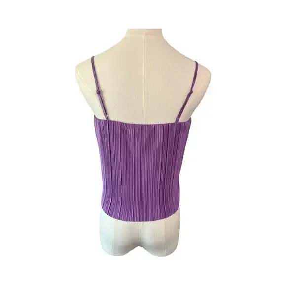 NWT Steve Madden Dahlia Purple Pleated Cami Top Nordstrom Size XS - Picture 3 of 7